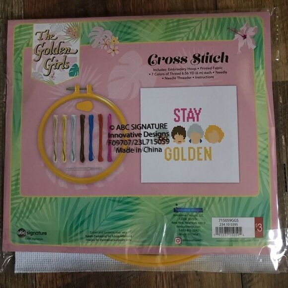 Innovative Design cross stitch kit The Golden Girls Stay Golden craft kit New - Picture 2 of 3